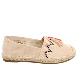Boho espadriller med Birna Beige frynser