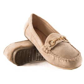 TRENDI Komfortable loafers med ornament beige