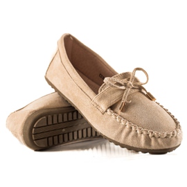 TRENDI Ruskind Loafers med sløjfe beige