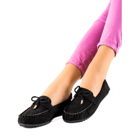 TRENDI Ruskind Loafers med sløjfe sort