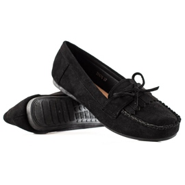 TRENDI Casual ruskind loafers sort