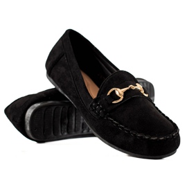 TRENDI Komfortable loafers med ornament sort