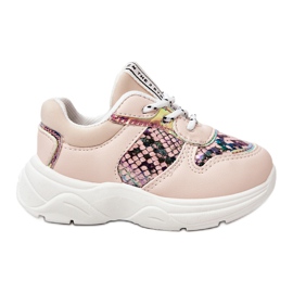 FR1 Læder sportssko Snakeskin Pink Gabbie lyserød