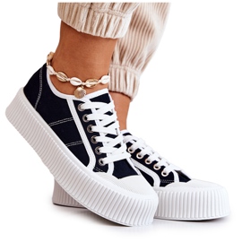 FB2 Lave sneakers på den sorte Mischa-platform