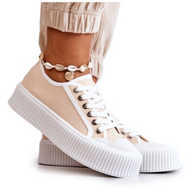 Lave Sneakers På Beige Mischa Platform