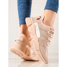 Gennembrudte sneakers til kvinder Big Star JJ274272 beige