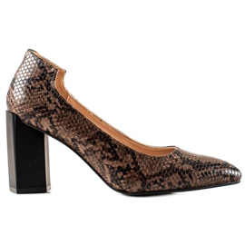 TRENDI Elegante pumper brun flerfarvet