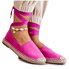 FB1 Bundne ruskind Espadrilles Fuchsia Ismanne lyserød