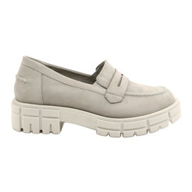 Women's Leather Loafers Caprice 24755-28 217 Gray grå