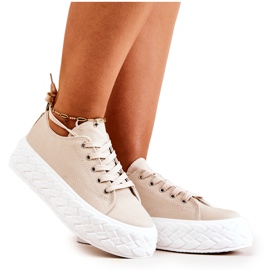 PS1 Sneakers På En Massiv Platform Lys Beige Suzane