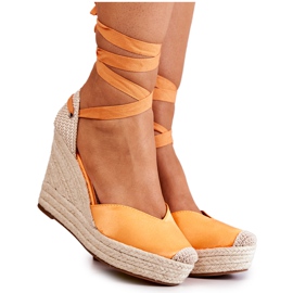 FS1 Espadrilles Fantastiske orange kile-sandaler