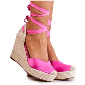 FS1 Espadriller, sandaler på kiler Pink Fantastisk beige lyserød