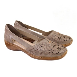 Gennembrudte sko W Rieker 41356 beige