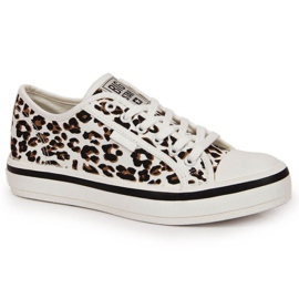 Leopardprint Big Star W JJ274615 hvide sneakers brun