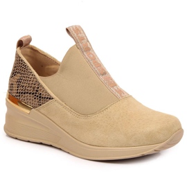 Lædersneakers på en kile Filippo W PAW253B beige