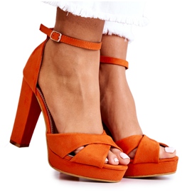 FM1 Suede sandaler på en stang Orange Lanelle