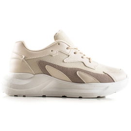 Ideal Shoes Klassiske sneakers beige