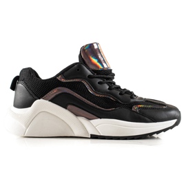 TRENDI Sneakers med Holo -effekt sort