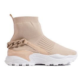 Moderigtige sneakers med en sok beige