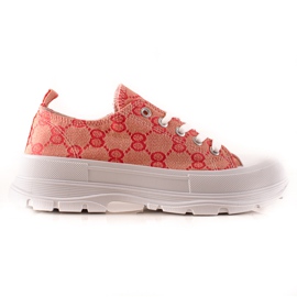Bona Sneakers på platformen med mønstre lyserød