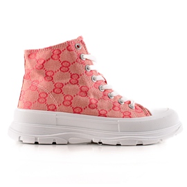 Bona Mønstrede høje sneakers lyserød