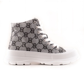 Bona Mønstrede høje sneakers grå