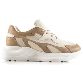 Ideal Shoes Klassiske sneakers beige brun