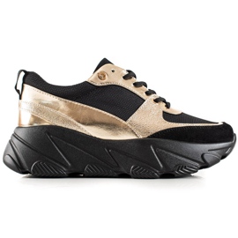 W. Potocki Potocki sneakers i sort og guld gylden