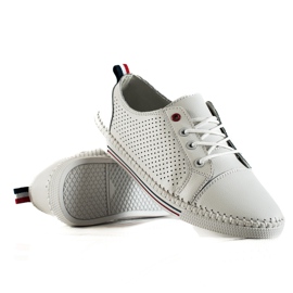 Goodin Openwork læder sneakers hvid