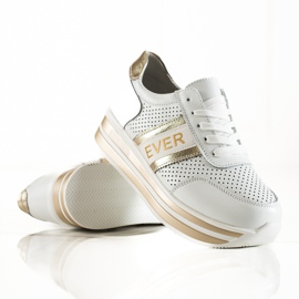 Goodin Læder sneakers på platformen hvid