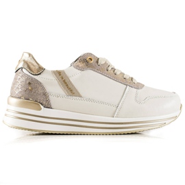Goodin Læder sneakers på platformen hvid flerfarvet