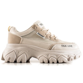 TRENDI Moderigtige True Love sneakers beige
