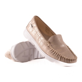 Goodin Lette loafers på platformen beige gylden