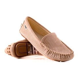 Goodin Openwork Loafers med ruskind beige