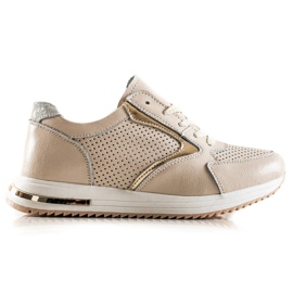 Goodin Casual læder sneakers beige