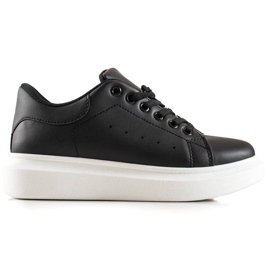 TRENDI Sneakers med øko -læder på platformen sort