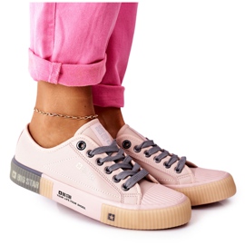 Kvinders lædersneakers Big Star II274133 Pink lyserød