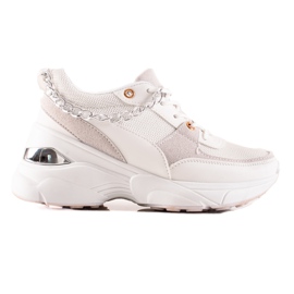 Ideal Shoes Sneakers med kæde hvid