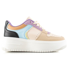 TRENDI Farverige moderigtige sneakers beige flerfarvet