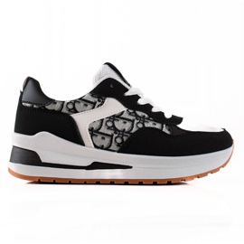 TRENDI Bundet sneakers på platformen hvid sort