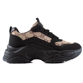 Seastar Sorte sneakers med mønstre beige brun