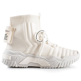 TRENDI Modesneakers med en sok hvid