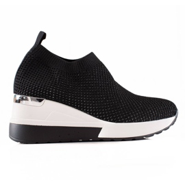 TRENDI Stilfulde wedge sneakers sort