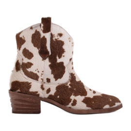 Marco Shoes Cowboystøvler i naturlæder med hår 2226B-1282-1 beige brun