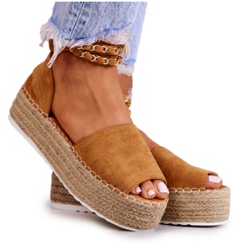 FB2 Sandaler Espadriller På Camel Jeannie Platform brun gul