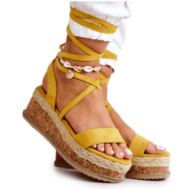 FB2 Ruskind Espadrilles På Kilesandaler Gul Shanna