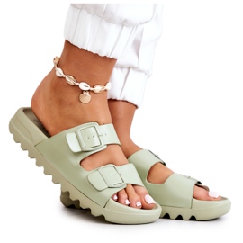 PS1 Gummi flip flops på Westie Green Platform grøn