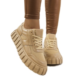 Beige sneakers med høj Morico-sål
