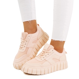 Pink sneakers på høj Morico-sål lyserød