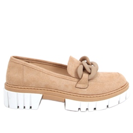 Dame loafers med Juni Khaki kæde beige